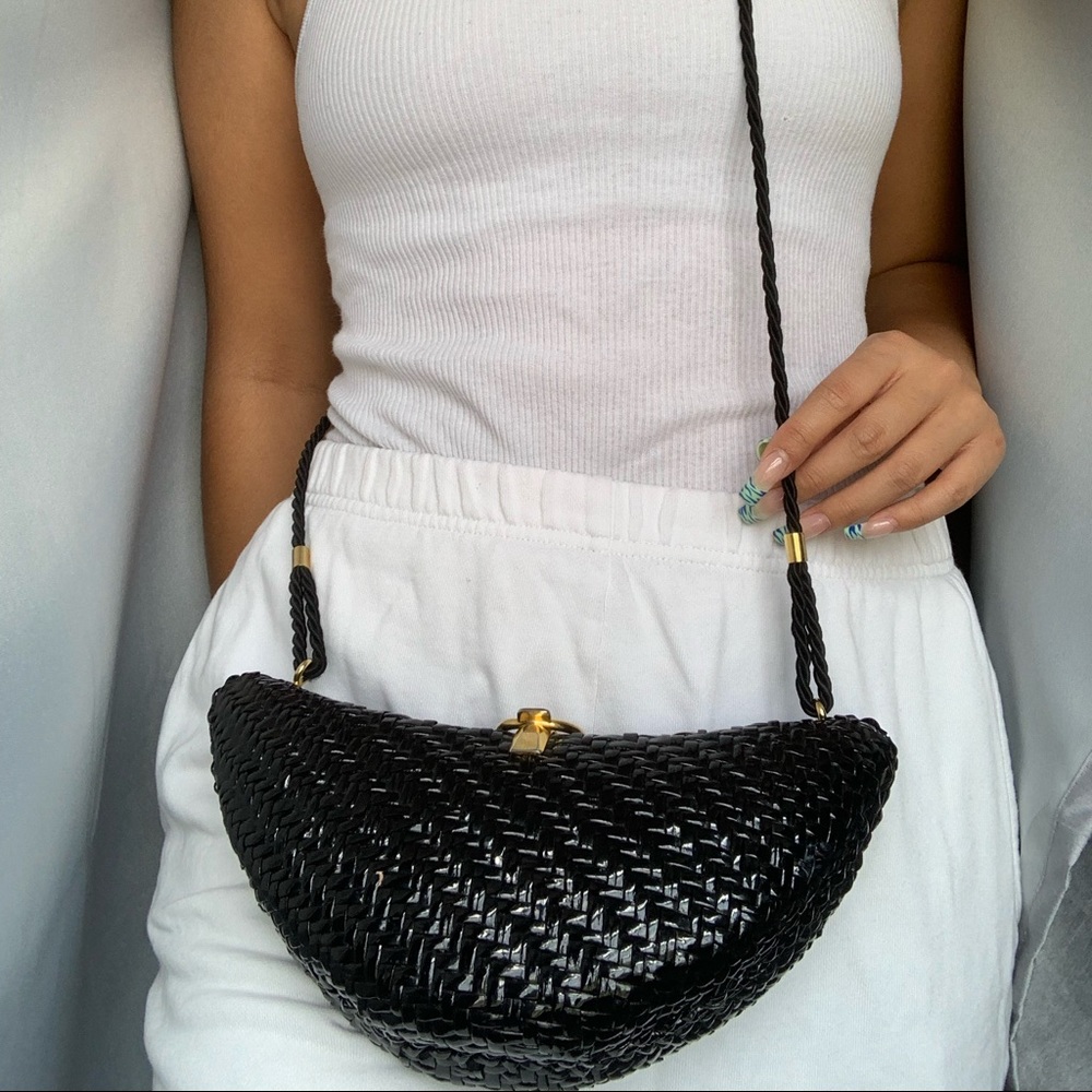 Vintage Rodo Glossy Wicker Purse